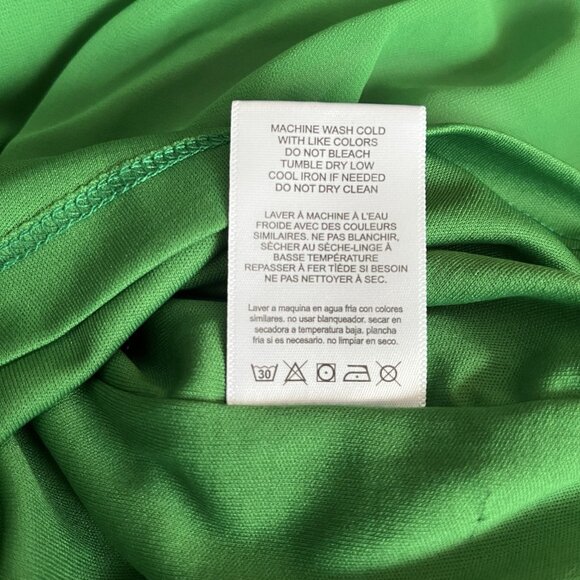 Tash + Sophie Cowl Chiffon Emerald Green Midi Dress With Straps L Holiday Party - Picture 8 of 8